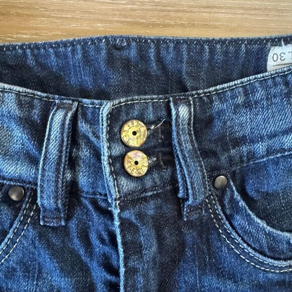 Diesel Women’s Ronhar Bootcut Flared Dark Blue Denim Jeans Size 25 Lux Designer - Picture 4 of 14